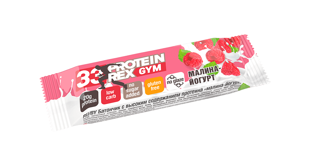 Купить Батончик PROTEIN REX с высоким содержанием протеина «малина-йогурт», 60 гр. на сайте Лактомин