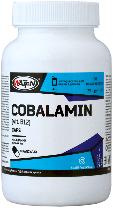 Купить Витамин B12 (Кобаламин) в капсулах , 90 капсул на сайте Лактомин