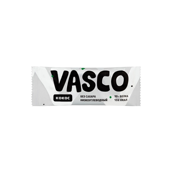 Купить Батончик VASCO с содержанием протеина «Кокос», 40 гр. на сайте Лактомин