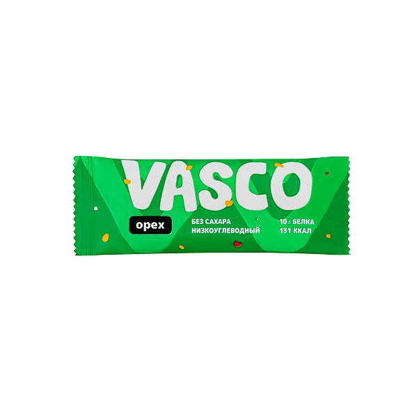 Купить Батончик VASCO с содержанием протеина «Орех», 40 гр. на сайте Лактомин