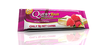 Купить Батончик QuestBar White Chocolate Raspberry на сайте Лактомин